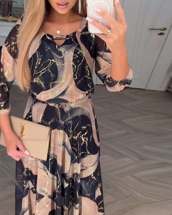 Chavelle | Robe en Chiffon Imprimée