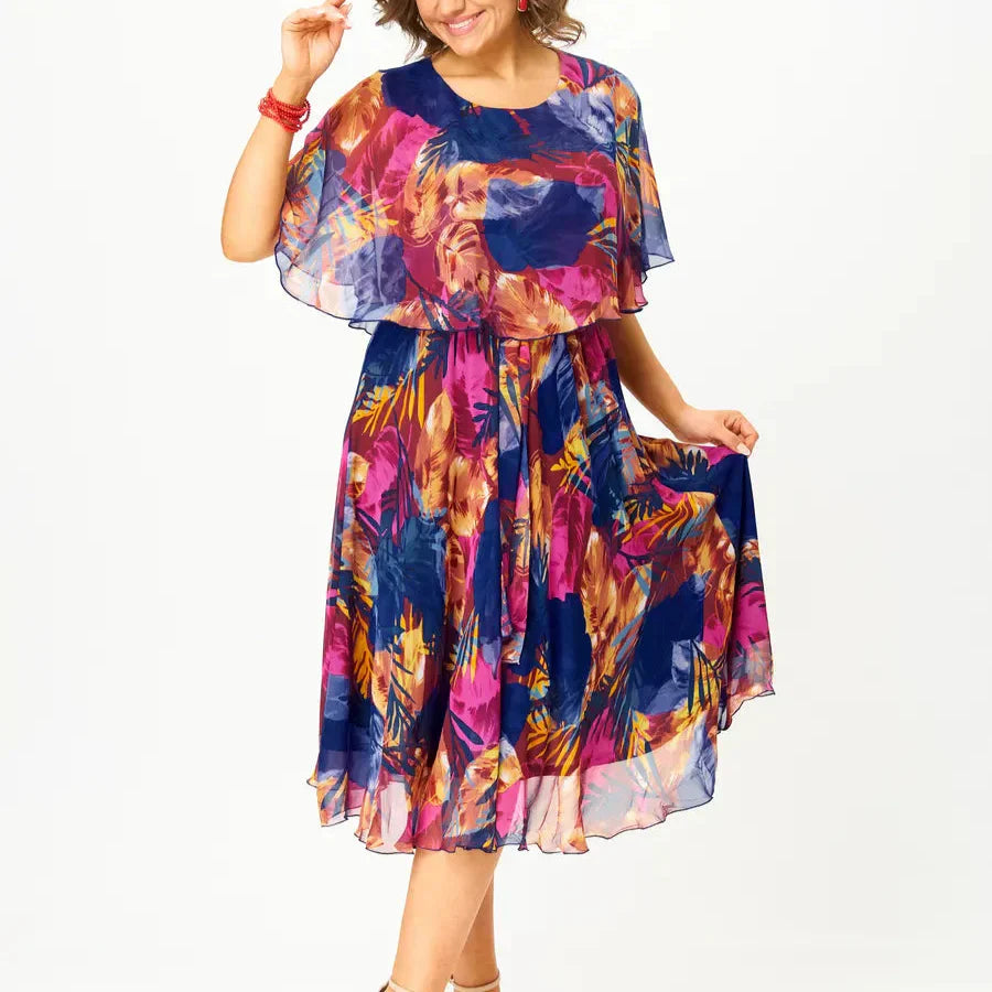 BARBARA | ROBE EN CHIFFON CONFORTABLE POUR GRANDE TAILLE