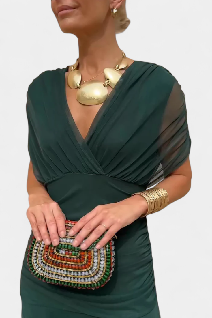 Florendra | Robe Longue Florale Décolletée en V